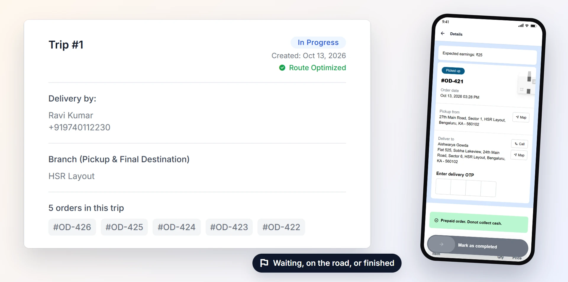 Trip status