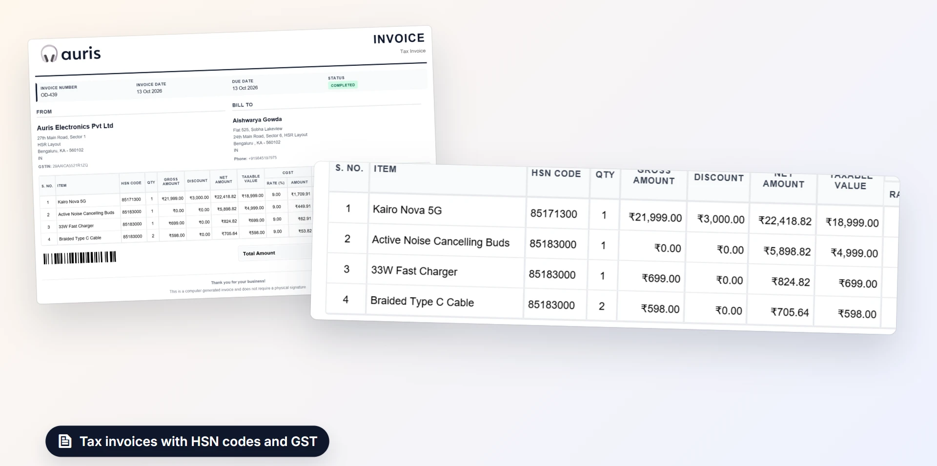 Tax invoices