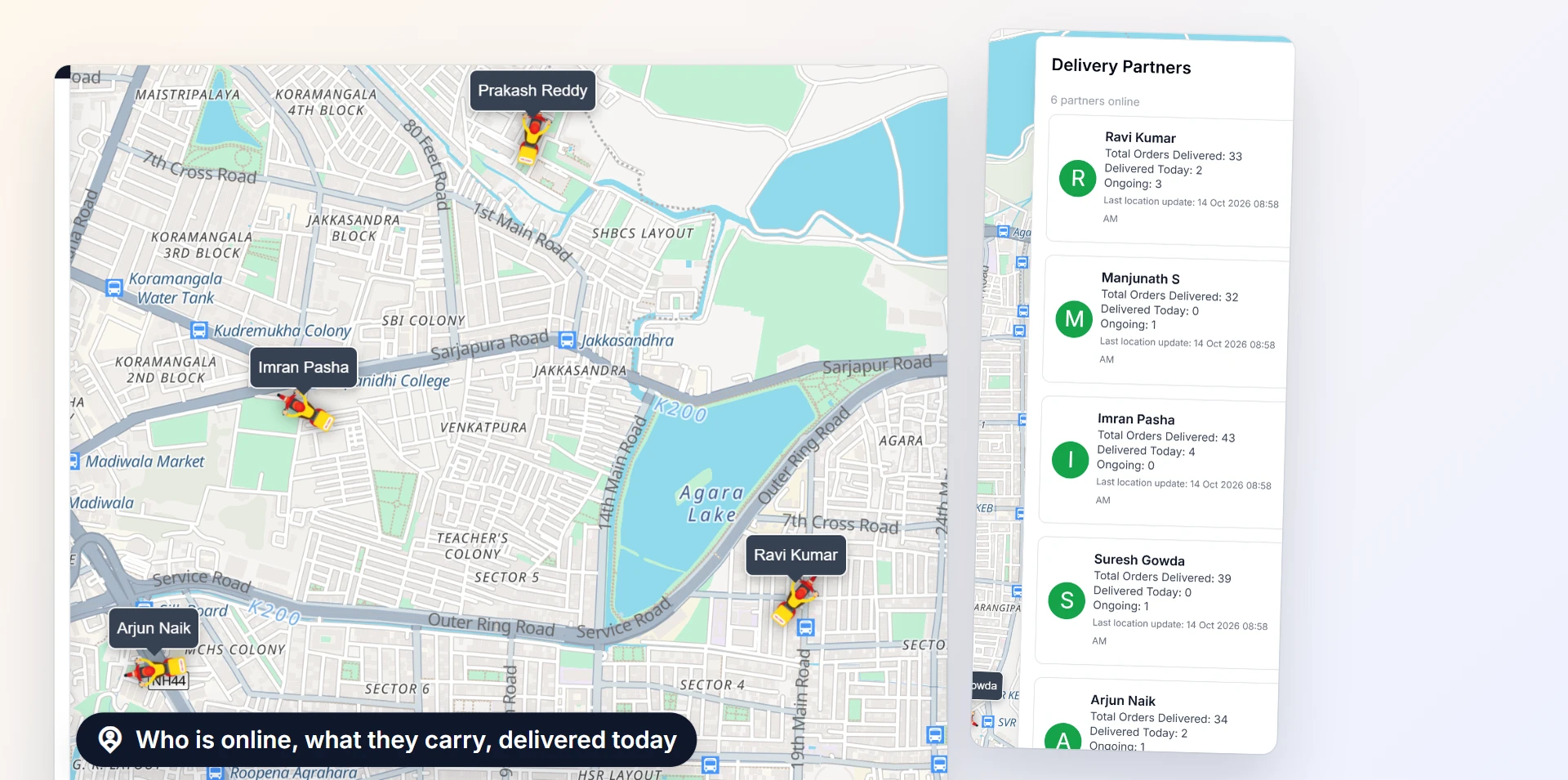 Every delivery partner, live