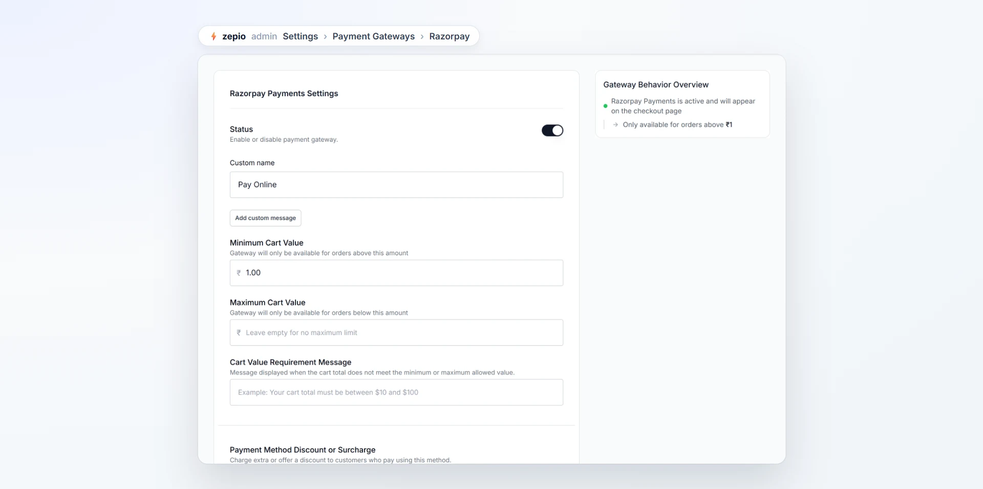 Connect payments