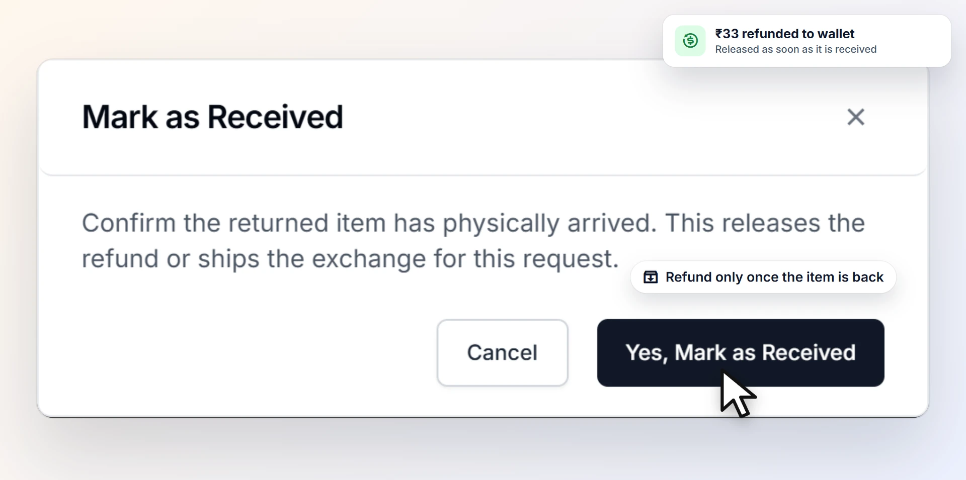 Received and checked