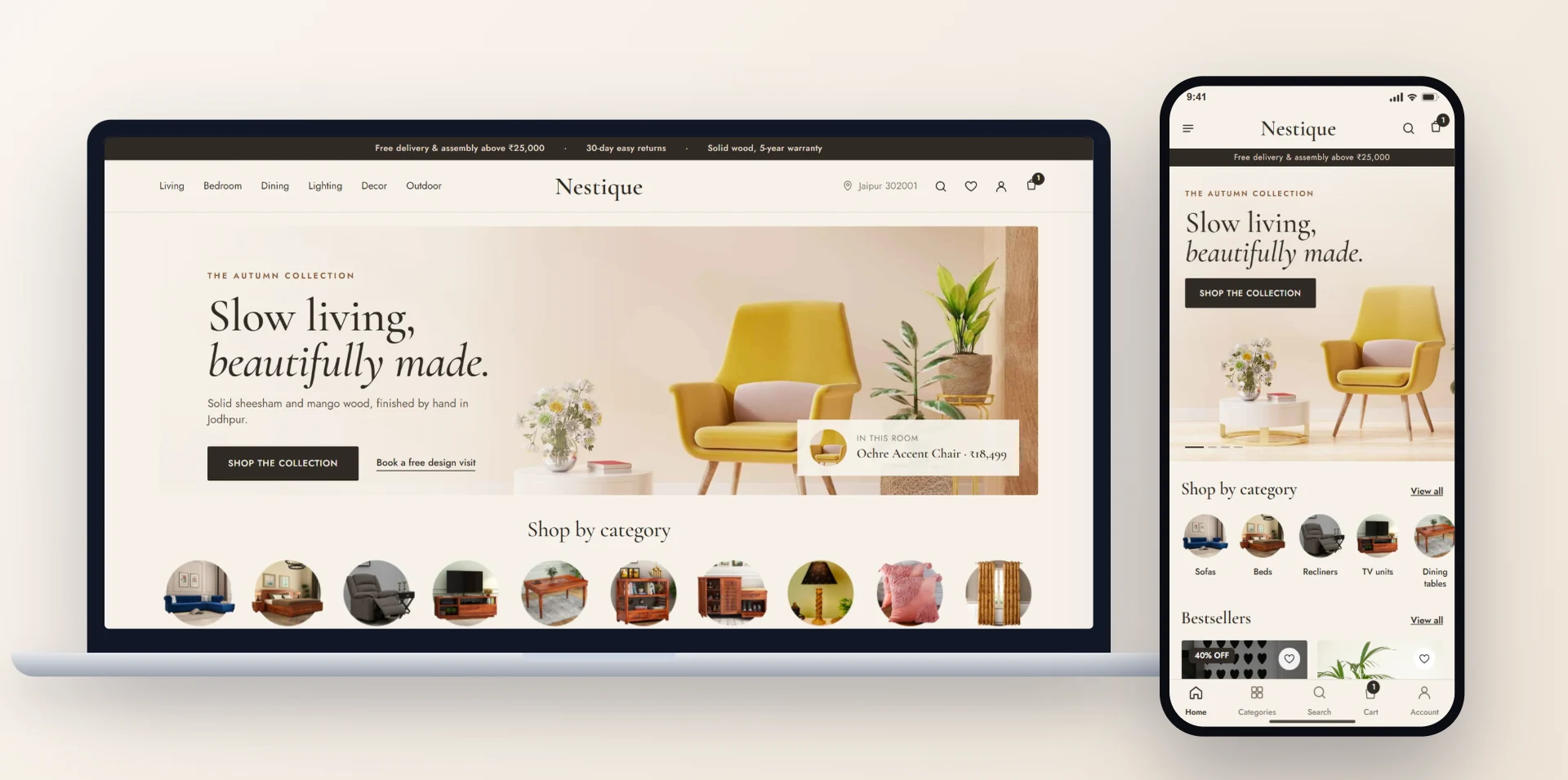 Your own furniture store website and app
