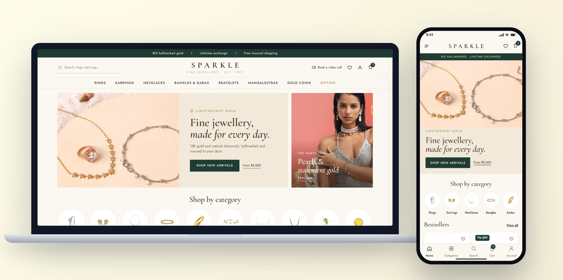 Your own jewellery store website and app
