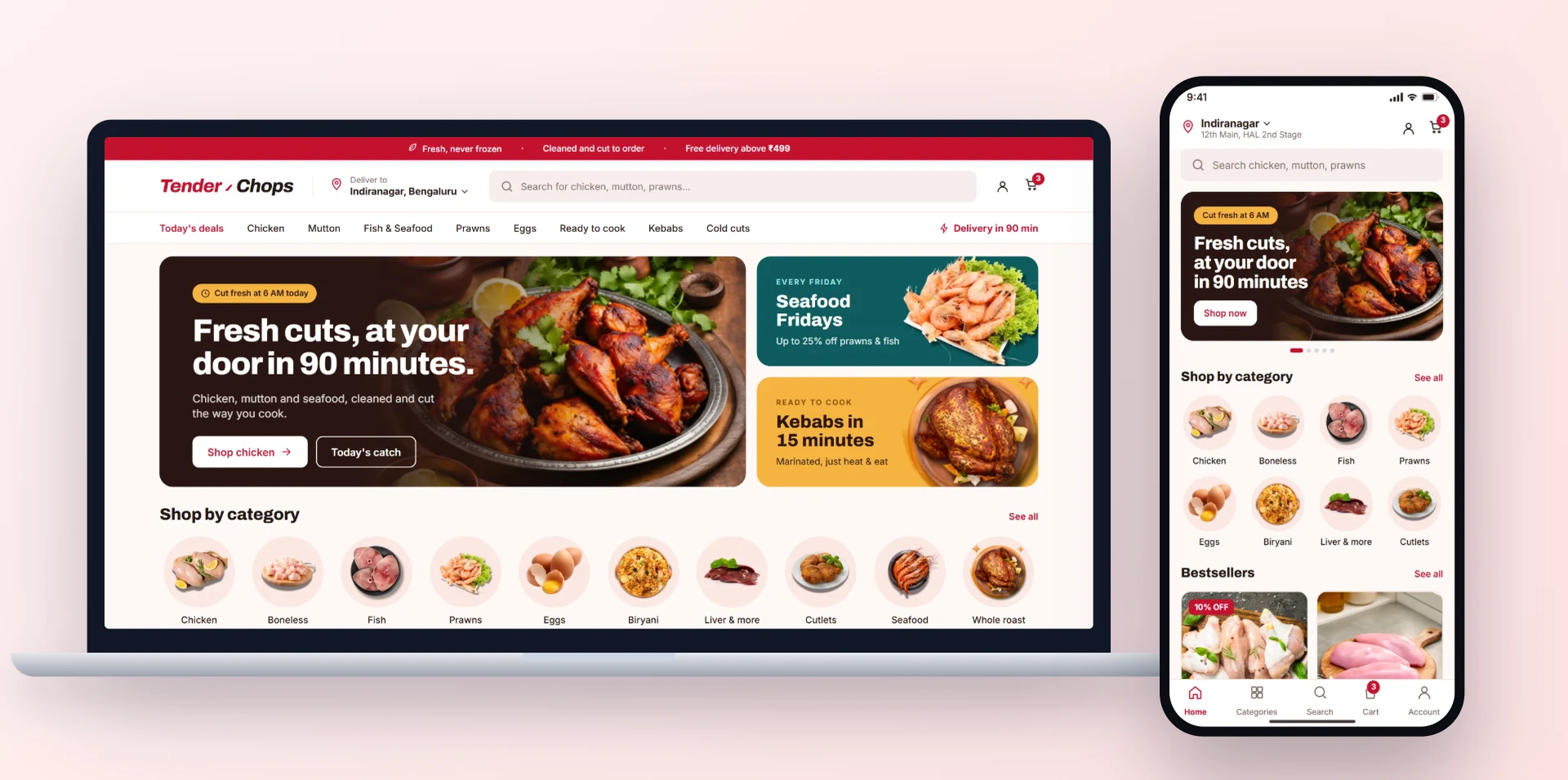 Your own meat and fish delivery website and app