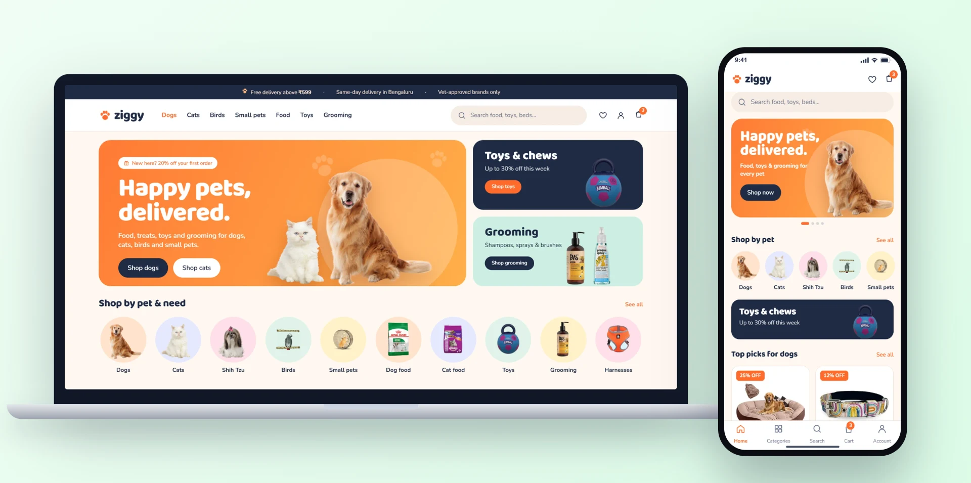 Your own pet store website and app