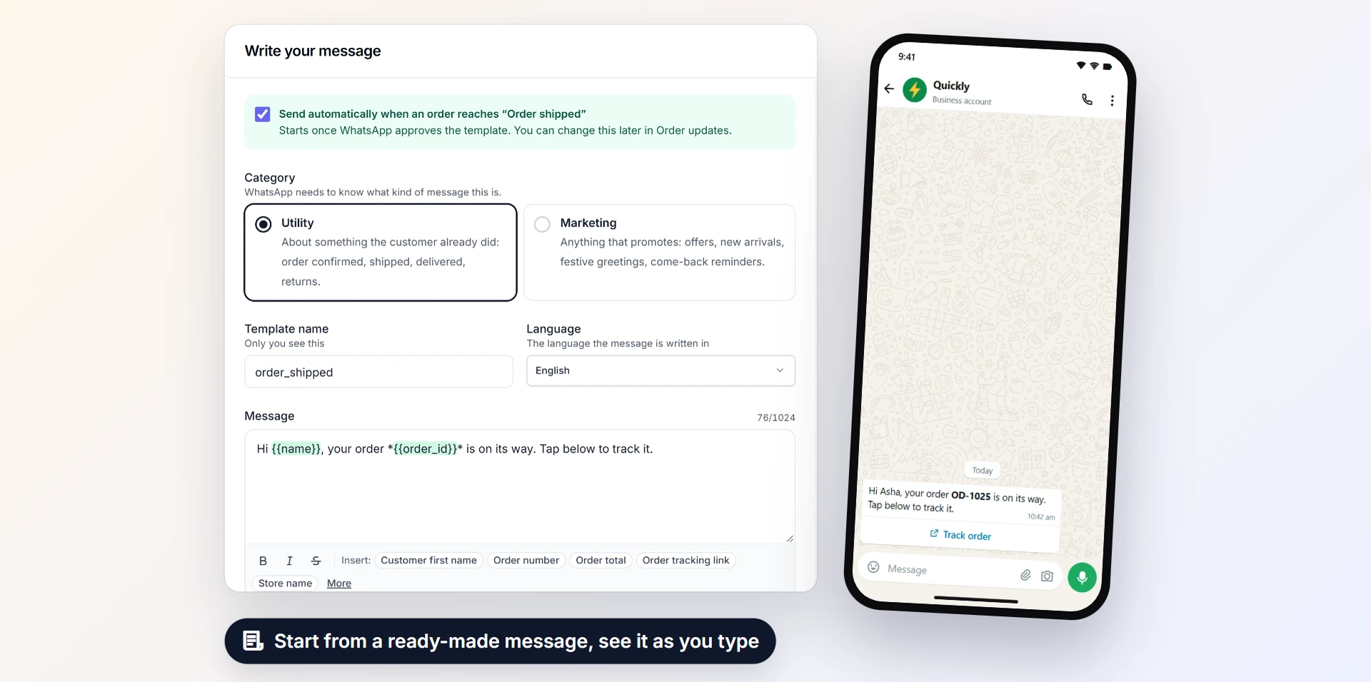 Your own messages