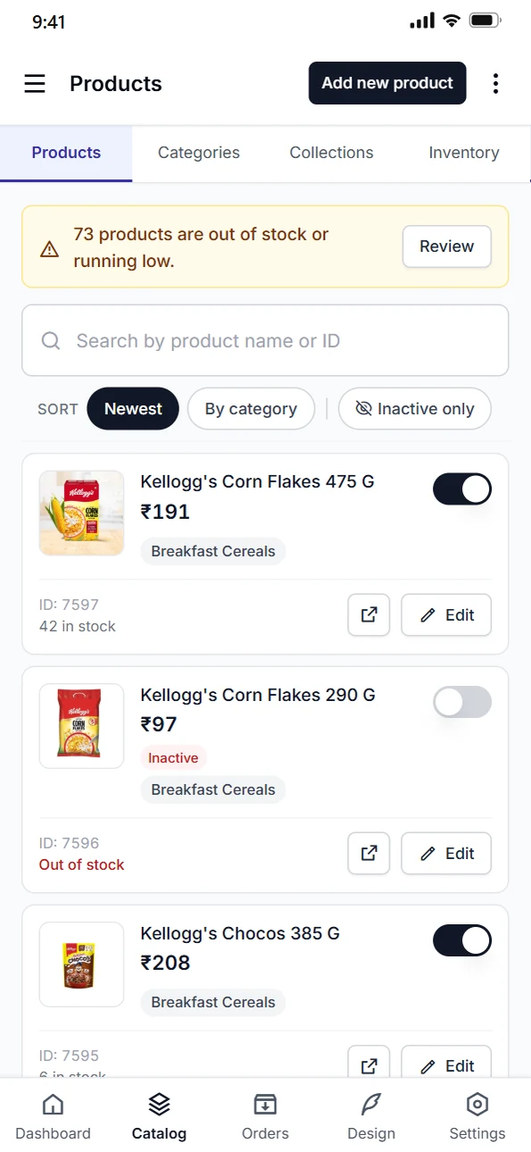 Switch a product off in one tap