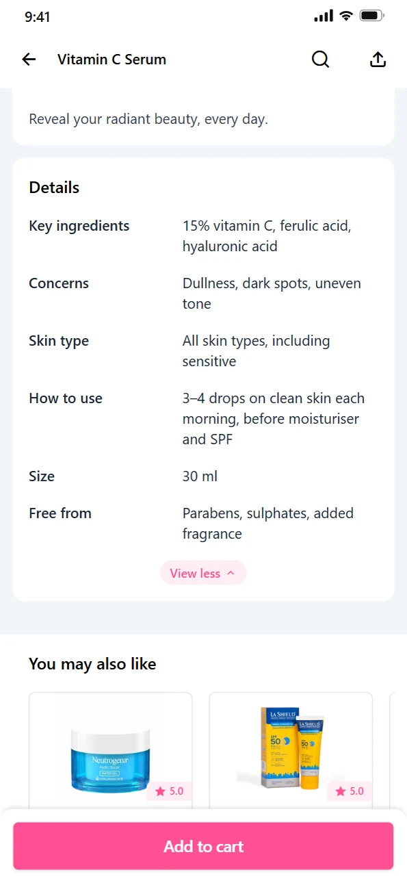 Ingredients and skin type
