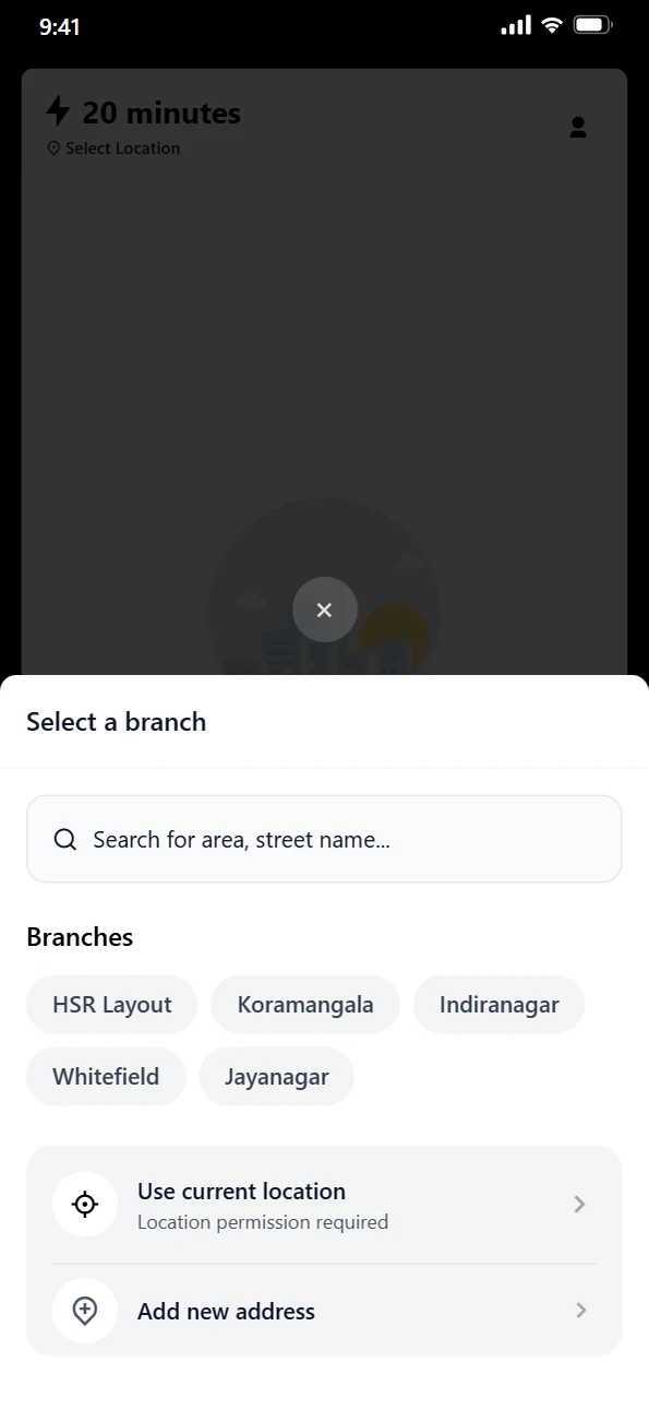 Nearest branch first