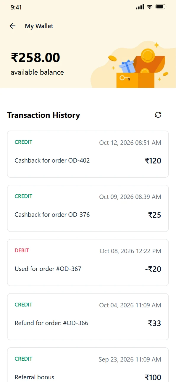 Cashback that builds up
