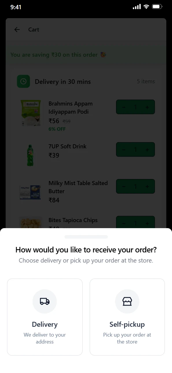 Delivery, pickup or both