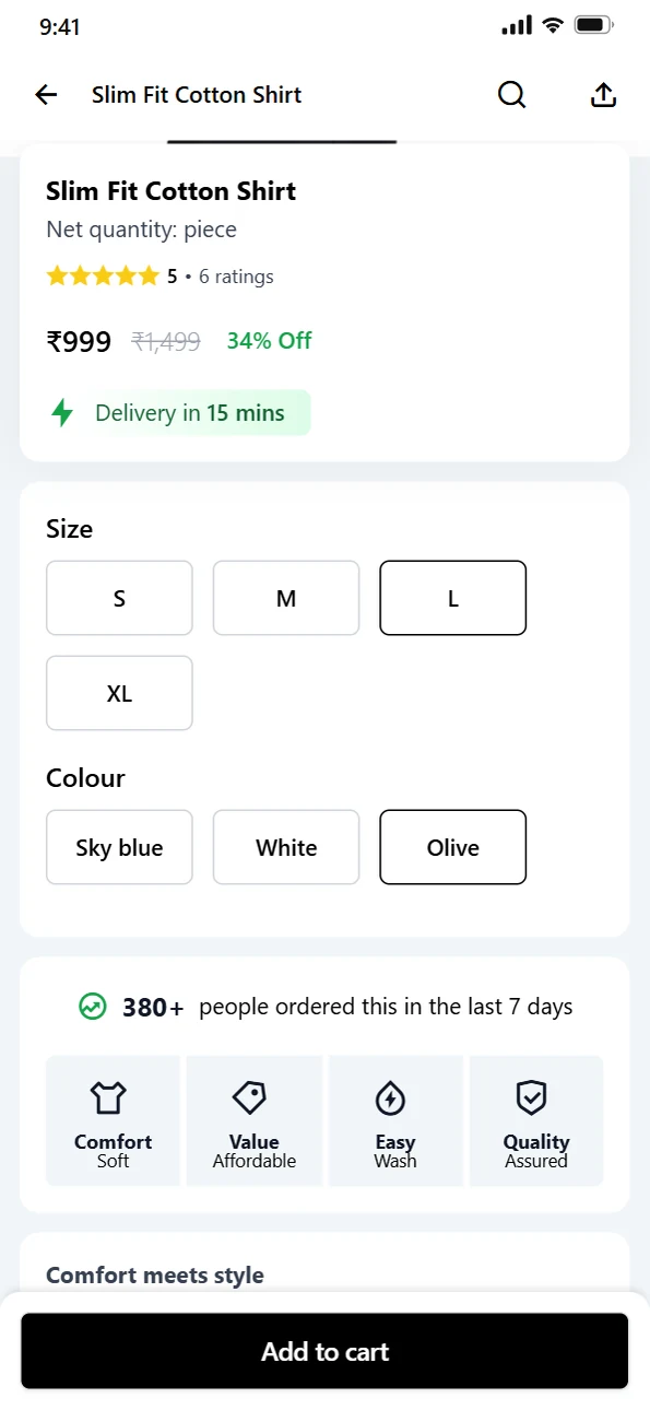 Size and colour together