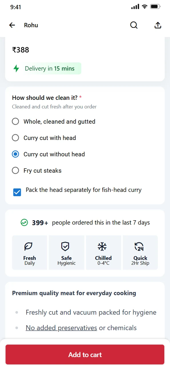 Cleaning and cutting choices