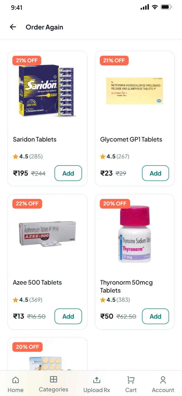 Reorder in one tap