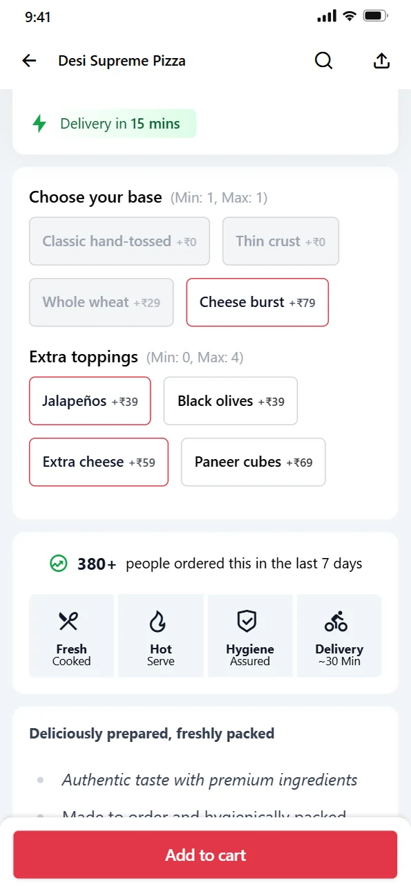 Required or optional choices