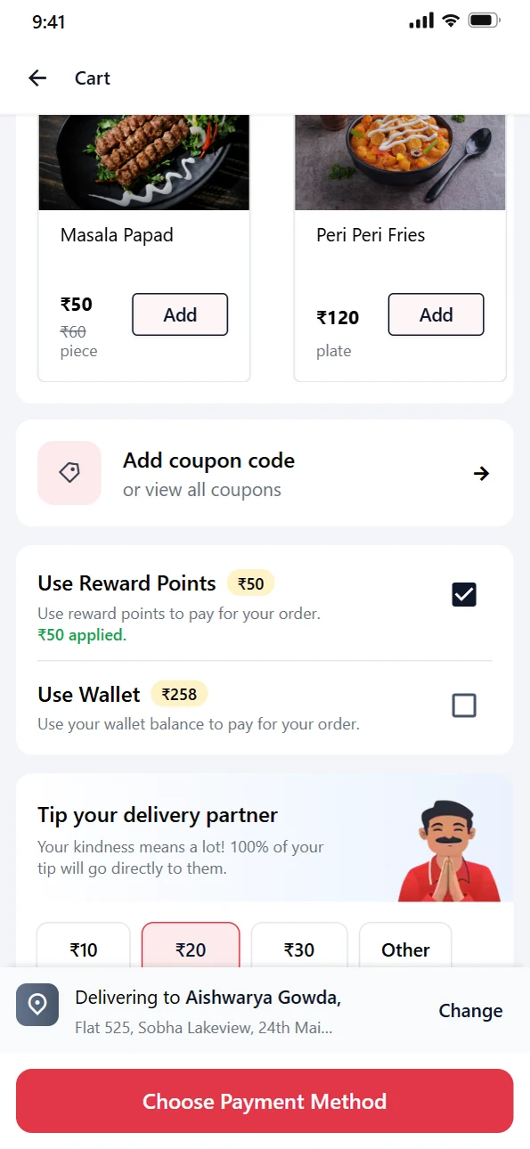 Cashback on every order