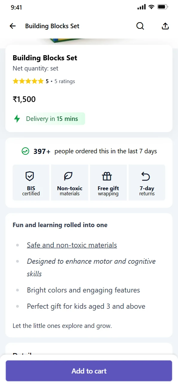 Trust badges on every product
