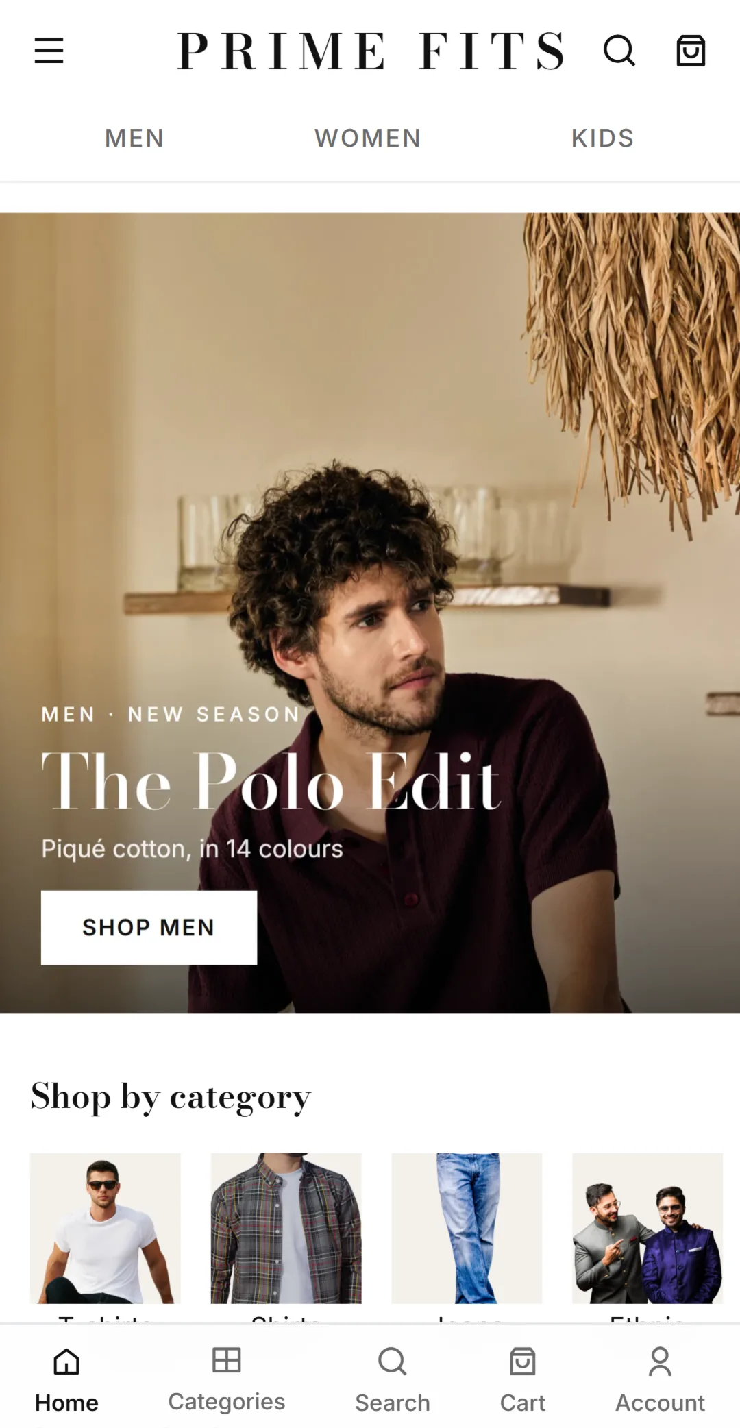 The Vogue store design on a phone