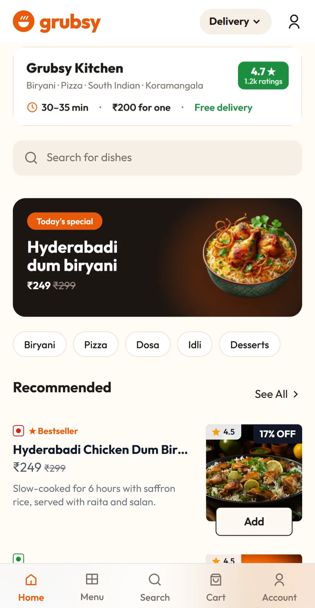 The Savor store design on a phone