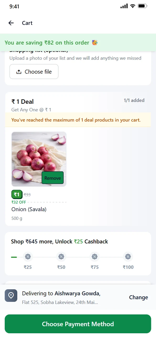 Deal unlocked in the cart